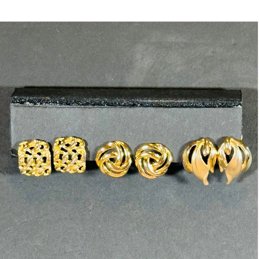 Gold Toned Clip On Earrings Bundle